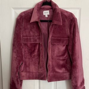 Nine West Women's Mauve Suede Bomber Jacket
